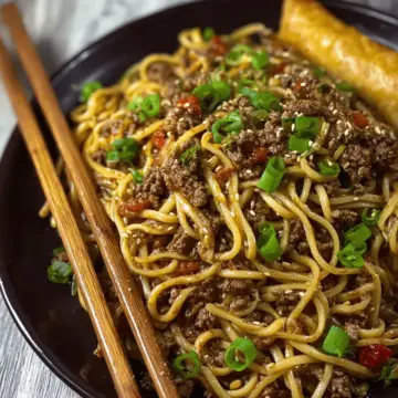 Mongolian Ground Beef Noodles