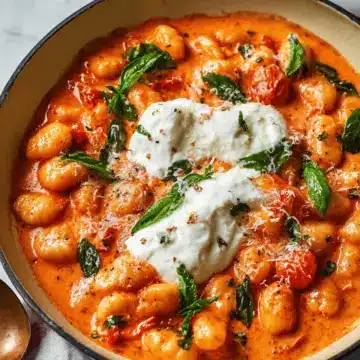 Creamy Tomato Gnocchi with Burrata