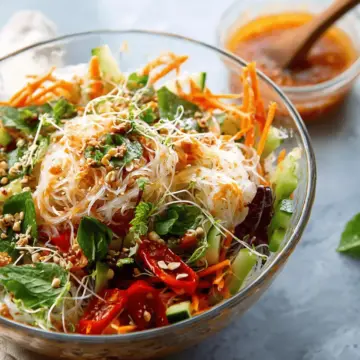 Spring Roll Salad with Spicy Ginger Dressing