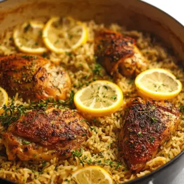 One Pot Lemon Herb Chicken and Rice