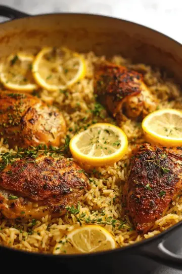 One Pot Lemon Herb Chicken and Rice