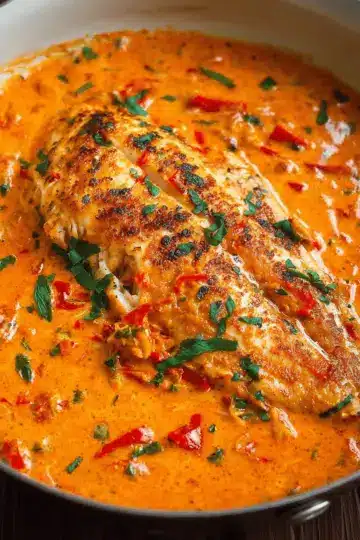 Tilapia in Roasted Pepper Sauce