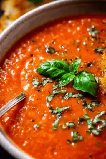 Homemade Roasted Tomato Basil Soup
