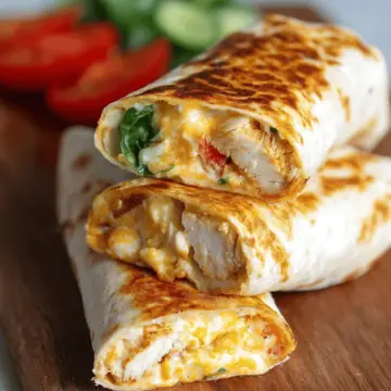 Cheesy Garlic Chicken Wraps