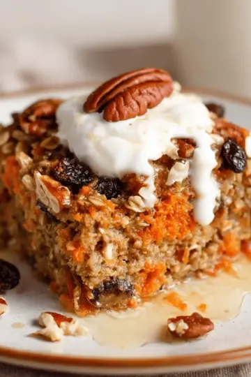 Healthy Carrot Cake Baked Oatmeal