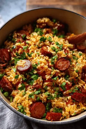 Smoked Sausage and Rice – quick one pot meal