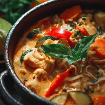 Thai Red Curry Noodle Soup with Chicken