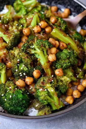 Garlic Broccoli Stir Fry With Chickpeas | Flavorful Recipe