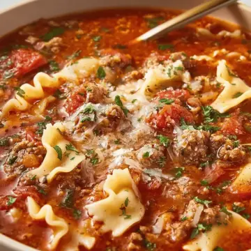 Easy Slow Cooker Lasagna Soup