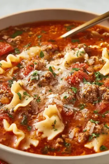 Easy Slow Cooker Lasagna Soup
