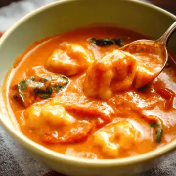 3 Ingredient Cheese Dumpling Tomato Soup