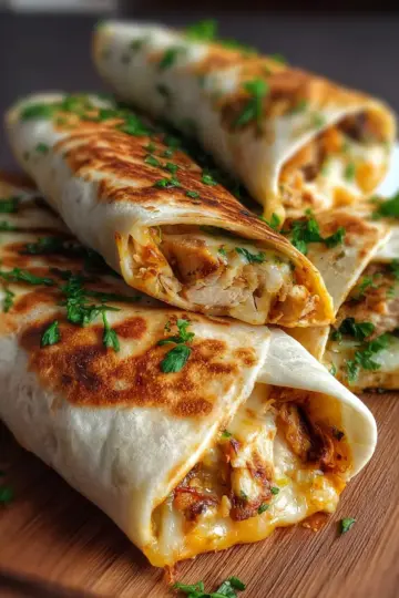 Cheesy Garlic Chicken Wraps