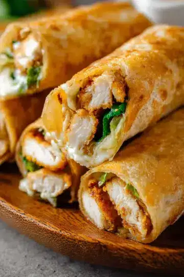 Crispy Chicken Wraps with Cheese