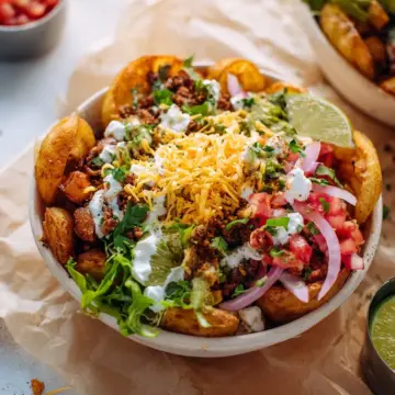 Crispy Potato Taco Bowls.
