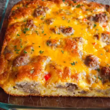 Sausage and Crescent Roll Breakfast Casserole