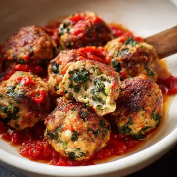 Turkey, Spinach & Cheese Meatballs