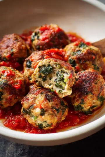 Turkey, Spinach & Cheese Meatballs