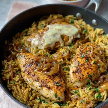 Onion Chicken and Orzo