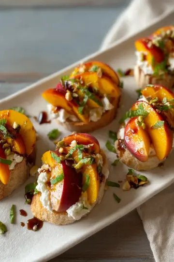 Peach Bruschetta with Ricotta and Vincotto