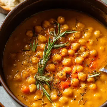 Simple Chickpea Soup with Rosemary & Garlic