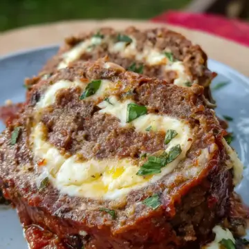 Italian Mozzarella-Stuffed Meatloaf