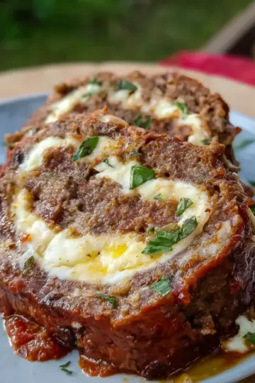 Italian Mozzarella-Stuffed Meatloaf