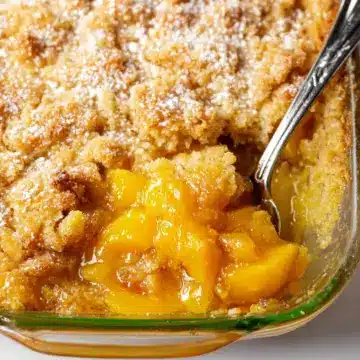 Easy Peach Cobbler with Canned Peaches and Cake Mix