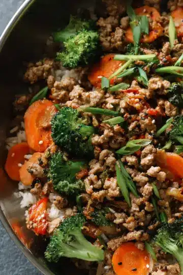 Ground Turkey Teriyaki Rice Bowl