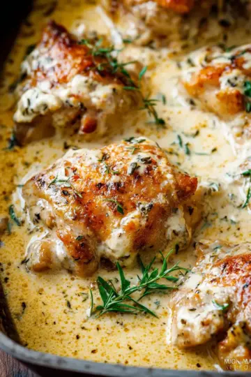 Creamy Oven Baked Chicken Thighs