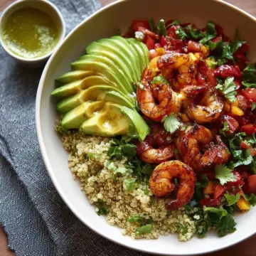 Avocado Shrimp Quinoa Bowl