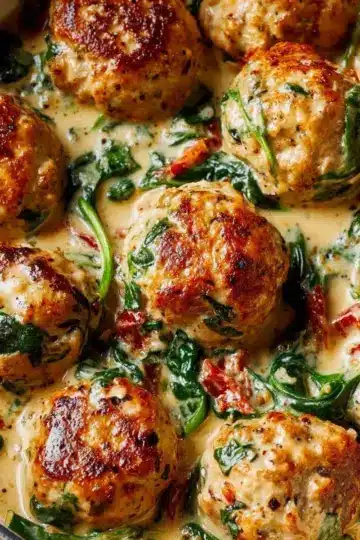 Creamy Spinach & Turkey Meatballs