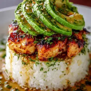 Honey Lime Chicken & Avocado Rice Stack