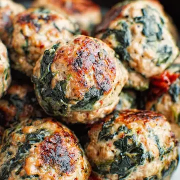 Baked Turkey Meatballs with Spinach Recipe