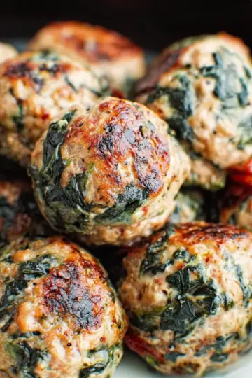 Baked Turkey Meatballs with Spinach Recipe