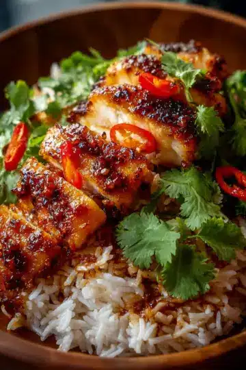 Spicy Maple Chicken & Coconut Rice