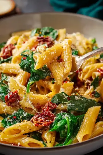 Spinach and Sun-Dried Tomato Pasta