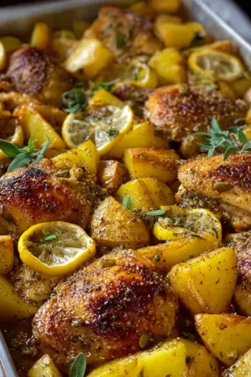 One Pan Greek Lemon Chicken and Potatoes