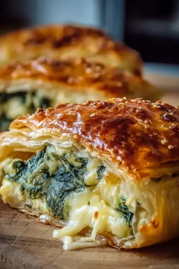 Cheese and Spinach Stuffed Pastry