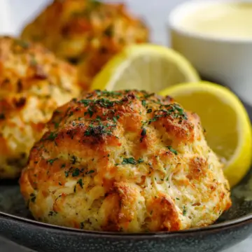 Crab Stuffed Cheddar Bay Biscuits with Lemon Butter