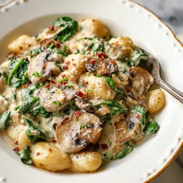 Creamy Mushroom and Spinach Gnocchi
