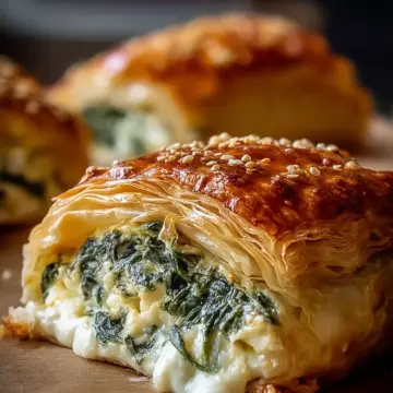 Cheese and Spinach Stuffed Pastry
