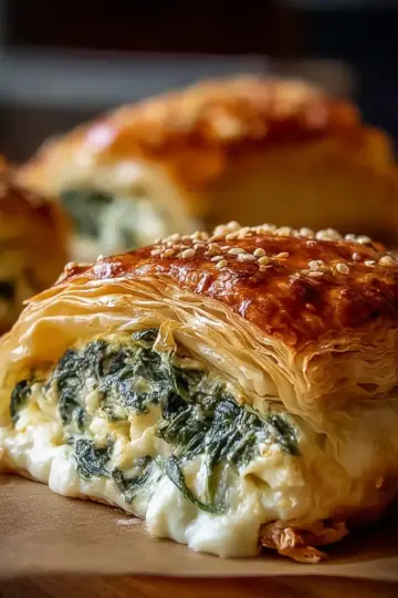 Cheese and Spinach Stuffed Pastry