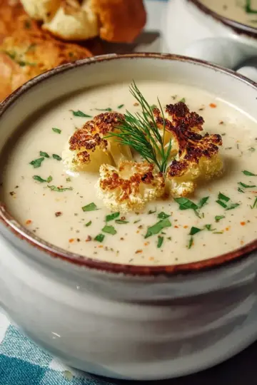 Creamy Roasted Cauliflower Soup