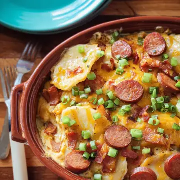 Crock Pot Pierogi and Kielbasa Casserole