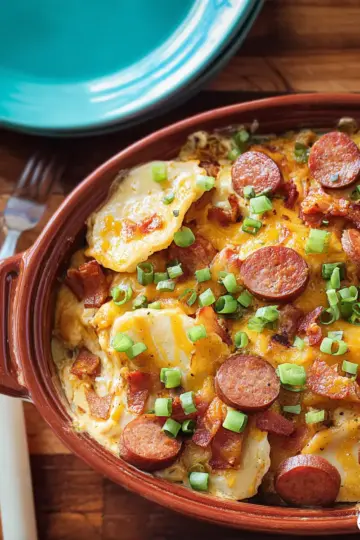 Crock Pot Pierogi and Kielbasa Casserole
