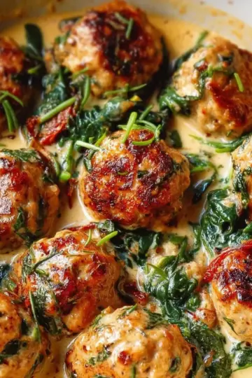 Creamy Spinach & Turkey Meatballs