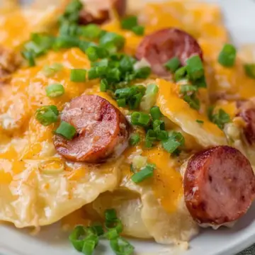 Crockpot Kielbasa Pierogi Casserole